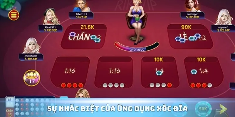 Sự khác biệt quan trọng của ứng dụng xóc đĩa